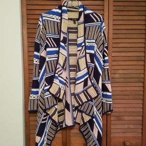 Jessica Simpson Color Block Flounce Maxi Sweater